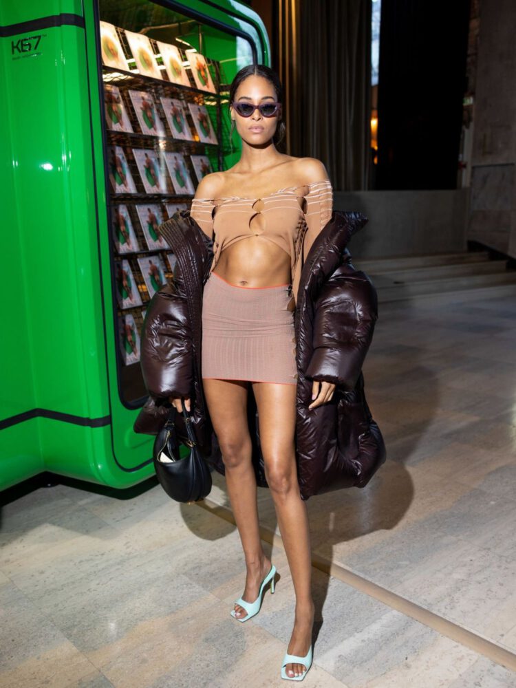 Cindy Bruna Sexy Braless Pokies At Elie Saab Fashion Show In Paris Hot Celebs Home