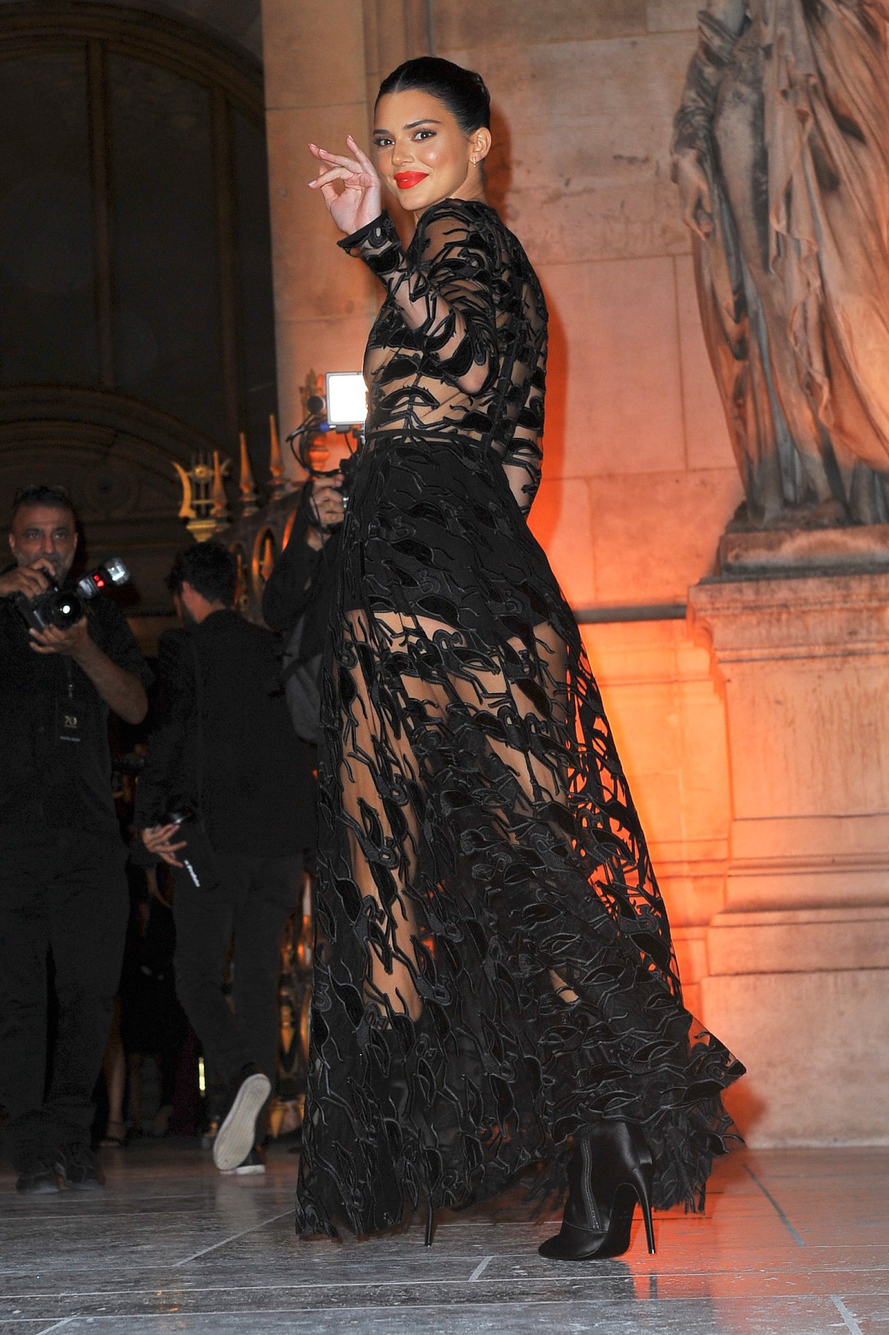 Kednall Jenner Braless In Sheer Black Dress Hot Celebs Home