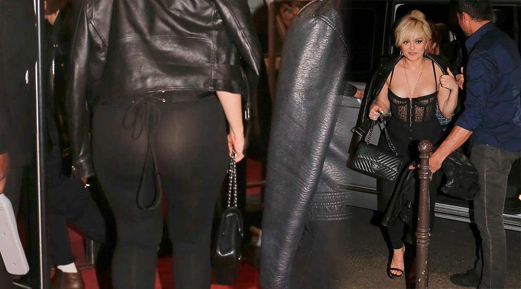 Bebe Rexha Sexy Boobs And Ass In Sheer Black Pants.